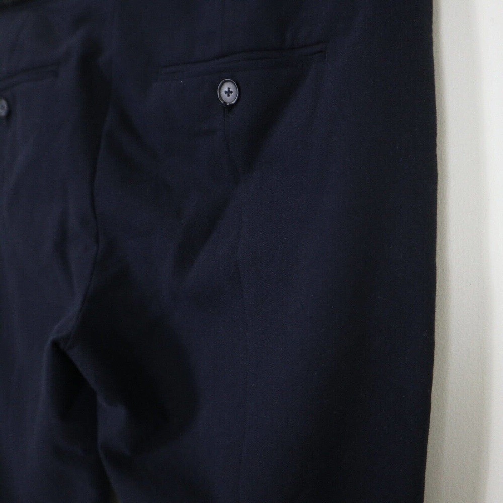 Vince Size 8 Stovepipe Cropped Trousers Navy Blue Seamed Front Ankle Pant - Picture 10 of 11